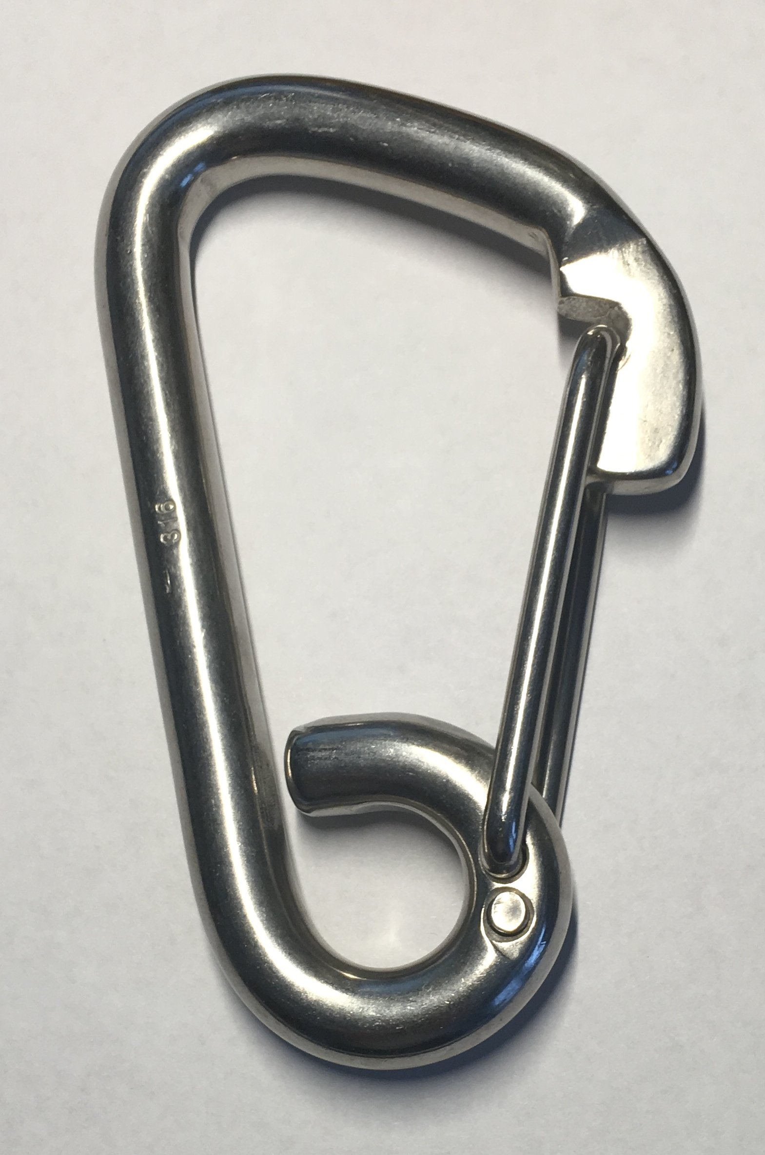 Stainless Steel 316 Spring Hook Carabiner 3/8" (10mm) Marine Grade Safety Clip