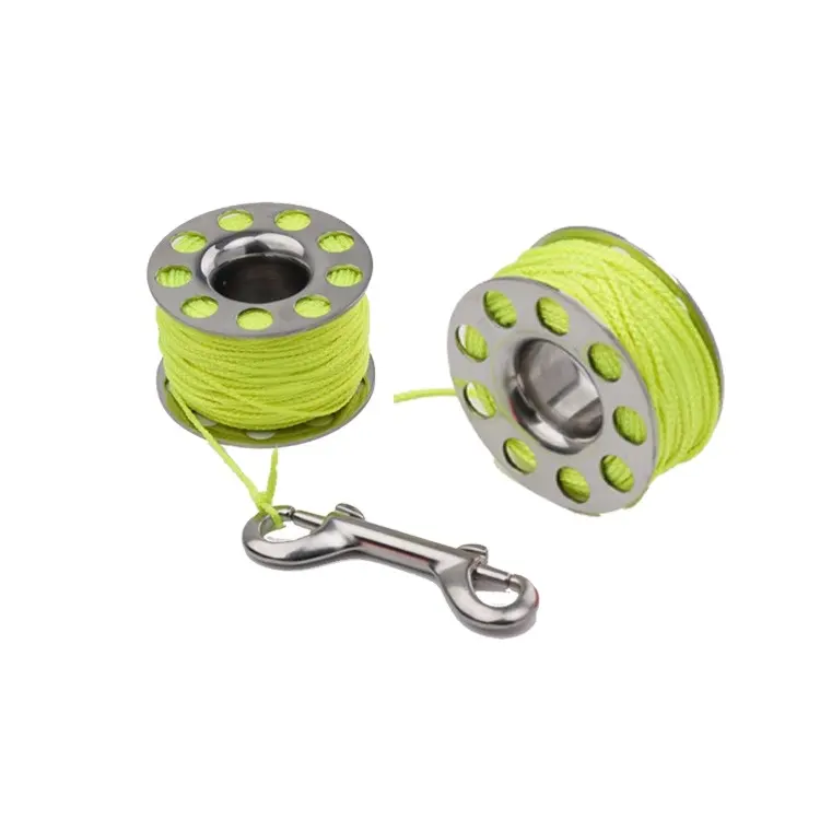 Stainless Steel Finger 30m Reel With Double Ended Bolt Snap for Scuba Diving