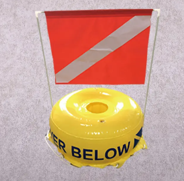 Diving Yellow inflatable marker buoy Safe diving buoy float