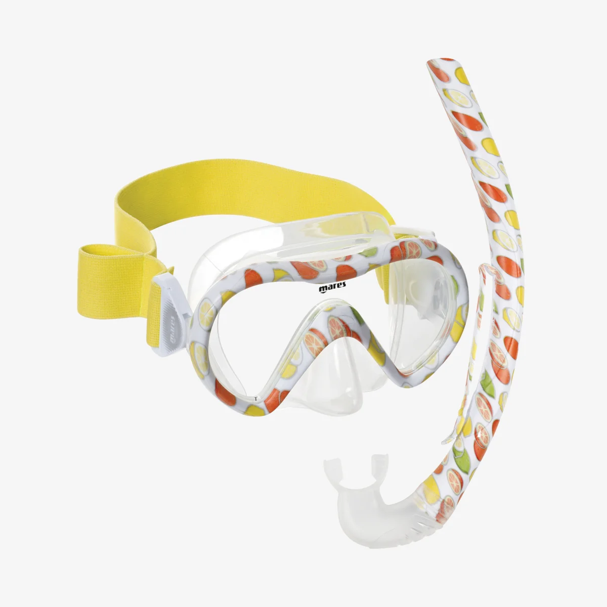 MARES COMBO VITAMIN WHITE YELLOW CLEAR SNORKELING SET